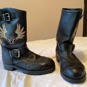 Jack Daniels Mens Black Leather Boots. Brand new. Excellent Condition.